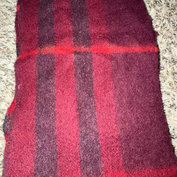 Burberry Burgundy and Black Checkered Scarf - Picture 3 of 4